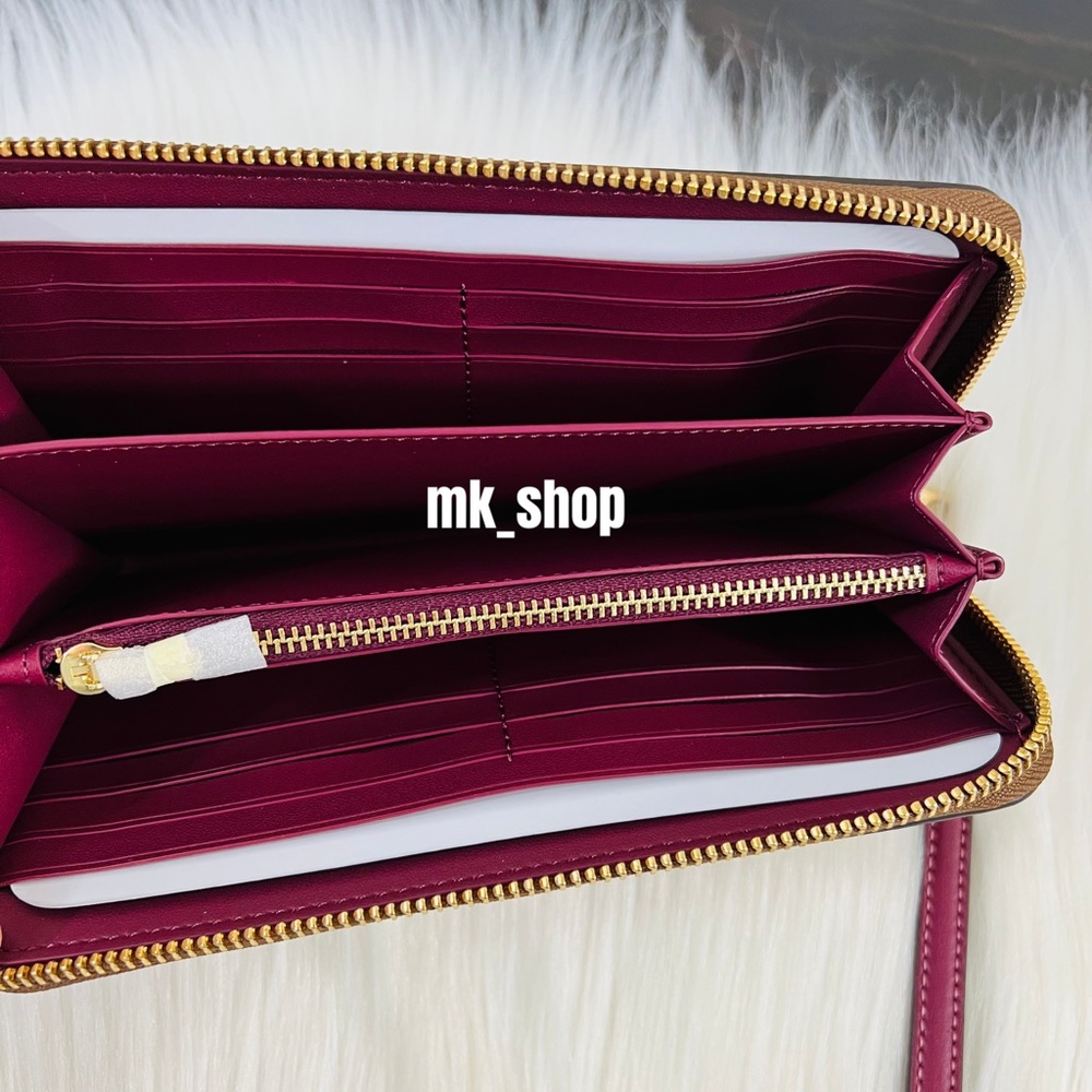 COACH Jumbo Flower Signature Zip Wristlet Wallet - Picture 7 of 14